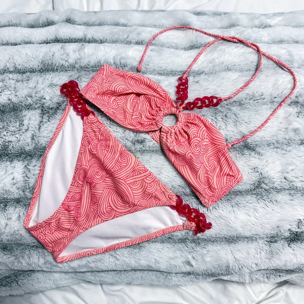 Vintage Y2K 2010s VTG Patterned Bikini Set Victoria Secret with Beading